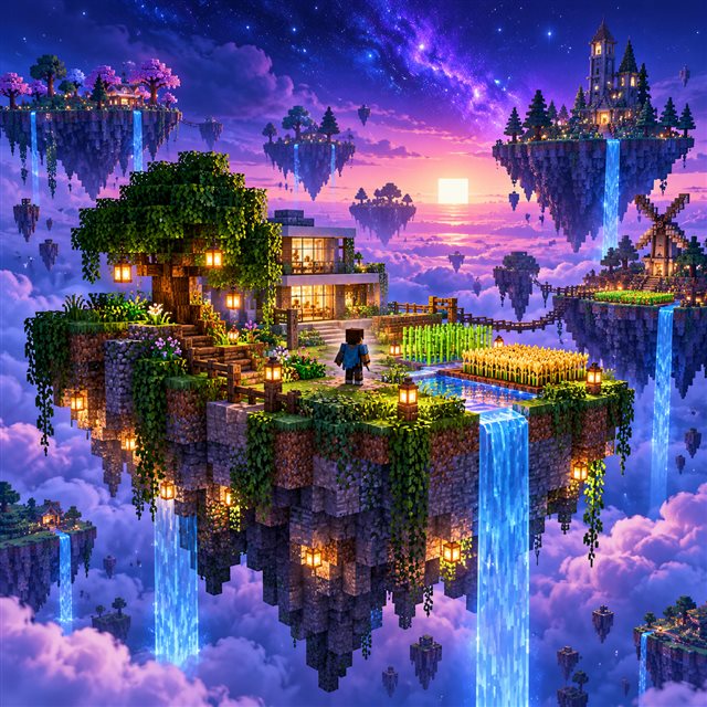 Îles flottantes Skyblock Minecraft